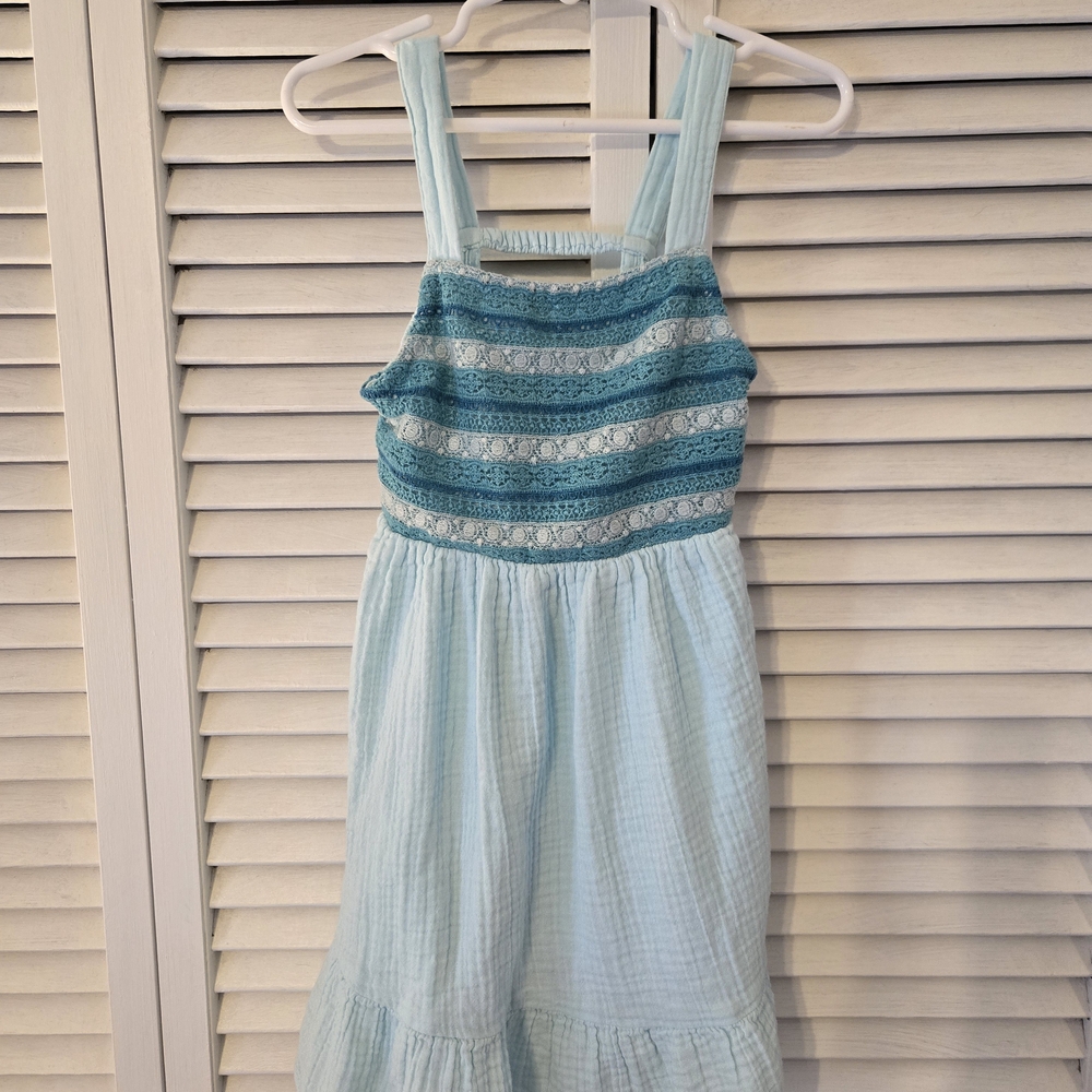 Cat & Jack Teal and White Casual Dress